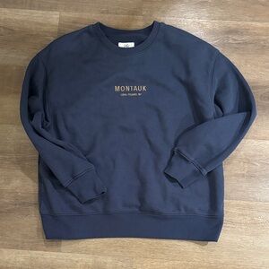 American Eagle Montauk Crew Neck Blue Sweatshirt